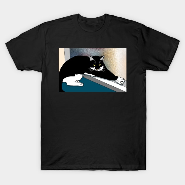 CUTE Tuxedo Cat resting on the window sill  Copyright TeAnne T-Shirt by TeAnne